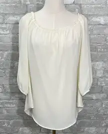 Moa Moa Cream Relaxed Back Bow Blouse