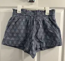 Printed Linen Drawstring Elastic Waist Shorts