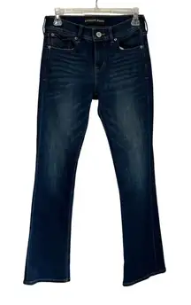 Barley Boot Mid Rise Jeans Size 0 Short Dark Wash Bootcut Stretch Denim