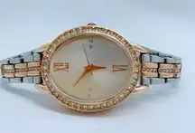 Charter Club 26mm ladies watch rose gold silver tone 7.5” new battery