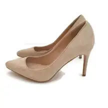 Bella Marie Light Taupe Suede Pointy High Heel