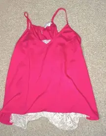 Women’s hot pink macrame tank top