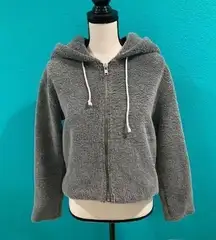 Reformation  grey fuzzy zip up hoodie in size xs