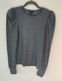 NEW Splendid Longsleeve Tight Pullover Sweater T-shirt Gray XS puff shoulder