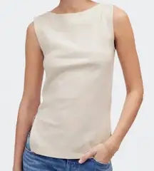 NWT Madewell Sleeveless Boatneck Side Slit Tank in Ivory - Size: Medium
