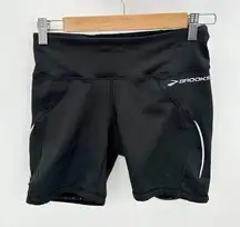 Brooks Black Pull On Activewear Biker Shorts Women's Size Small