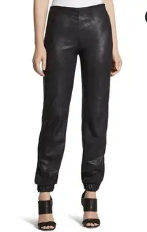 Chico's Black Label Faux Leather Jogger Pants 27