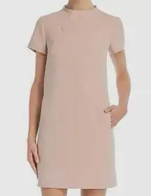 Theory  Dusty Rose Jasneah Admiral Mock Neck Crepe Mini Dress - 10