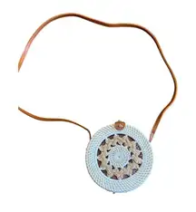 Woven Rattan Crossbody Bag Boho Wicker Round‎ Purse Summer Beach Basket Bag