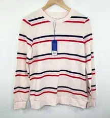 Popsugar Triple Stripe Crewneck Long Sleeve Sweater Women's Size Small S