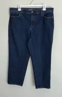 LANDS END High Rise Straight Leg Cropped Capri Jeans Women’s 18 Petite