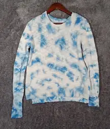 Faherty organic cotton tie dye long sleeve sweater coastal women medium