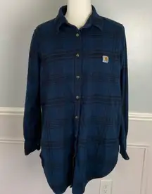 Carhartt Rugged Flex Relaxed Fit Midweight Flannel Long-Sleeve Plaid Tunic Sz L