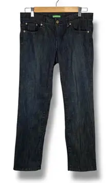 Lilly Pulitzer Palm Beach Fit Jeans Dark Blue Wash Straight Leg‎ Ankle Crop Sz 2