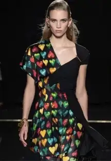 NWT Versace Safetypin Heart Print Dress  Size 42