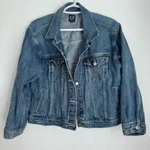 Vintage Y2K  blue denim cropped jean jacket size M/L