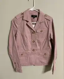 Talbots  Kate Fit Pink Jacket Blazer Size 4 New NWT Utility Curvy Button Up