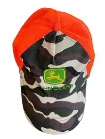 John Deere camo and hunter orange unisex size small hat