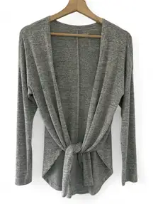A.N.A. Gray Knit Front-Tie Cardigan Medium Soft cozy open front convertible Y2K