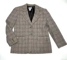 Pendleton Vintage Pink, Gray Plaid Tweed Wool Blazer 6