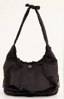 Lululemon Sackasana Black Nylon Shoulder Bag