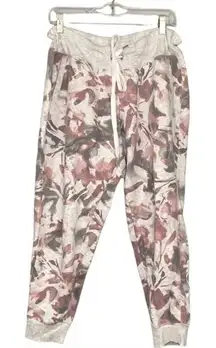 Calvin Klein Gray Pink Floral Joggers Loungewear Pants Logo Gray Pink Size Large