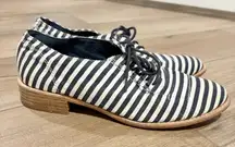 GAP Striped Canvas Oxford Lace Up Shoes blue white Size 8