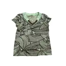 CALVIN KLEIN JEANS Green V Neck Top Size Petite Small