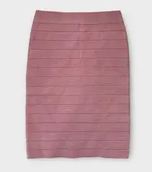 Bebe Light Rosette Pink Women's XS Bandage Pencil Barbiecore Zip Bodycon Skirt