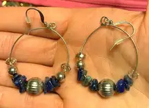 Navy Blue Dangle Earrings