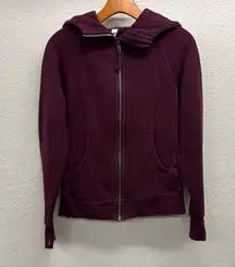 Lululemon Maroon Scuba Full zip Hoodie Size 6