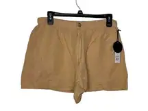 Amuse Society Women's Shorts Relaxed Fit Hi-Waist Woven Beige Medium NWT