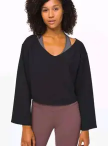 Lululemon Show Your Depth Long Sleeve Cropped Shirt Top Size Medium/Large