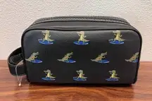 coach Small Travel Kit With Surfing Crocodile Print cj751