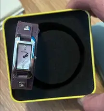 Fossil Amethyst Leather Strap Watch new