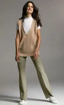 NEW Aritzia Babaton Sidney Tan Wool Cashmere Deep V Sweater Vest Top Size XXS