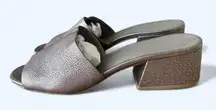Vince Karissa Metallic Leather Slide Block Heel Sandals women's  Size 8 M