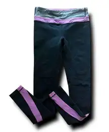 Lululemon Athletica Black and Purple Leggings for Active Wear