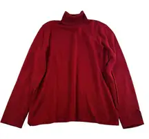 Vtg Ralph Lauren XL Turtleneck Sweater Knit Merino Wool Blend Red Holiday LRL