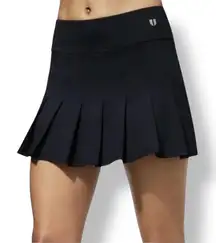 EleVen by Venus Williams XXL Pleated Flutter Hem Black Tennis Skort Activewear
