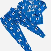 Pajamas Set Fleece Lightweight NWT Long Sleeve Joggers Womens Large