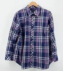 Talbots Woman 2X Button Down Plaid Shirt Long Sleeve Career Casual Top Fall Plus