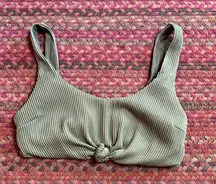 HOLLISTER ARMY GREEN RIBBED SWIMSUIT TOP