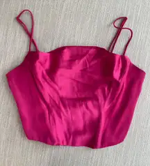 Hot Pink Satin Corset Top