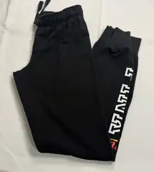 PINK Victoria's Secret Black and White Joggers with Sporty Logo