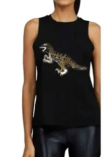 NOLI Black  Crew Neck Sleeveless  Dinosaur T-Rex Tank Top NWT $65 Small