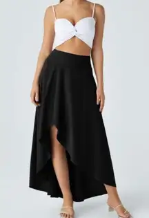 Halara Skort Womens Large Black Wrap Tulip Hem Built In Shorts Athletic A-Line