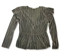 ⭐️ZARA Black Ruffle Pleated Top