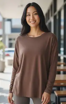 lululemon Loungeful Drape Cupro Yoga Top Long Sleeve Small Back‎ in Action Mauve