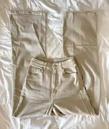 H&M Tan Wide-Leg Jeans